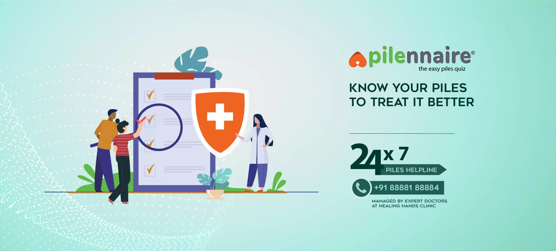 Pilennaire - The Easy Piles Quiz helps you understand your Piles and Fissure to treat it better - Homepage Banner Desktop