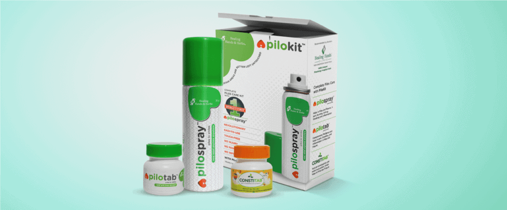 PiloKit Combination Treatment for Piles and Fissure with World's First Spray for Piles and Fissure PiloSpray, PilTab tablet for Piles and Fissure and ConstiTab a laxative tablet