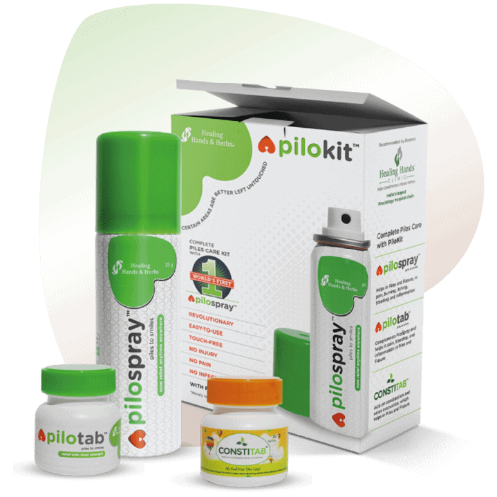 PiloKit is a 3x faster combination treatment kit for Piles and Fissure with the power of 3 medicines, a spray and two tablets