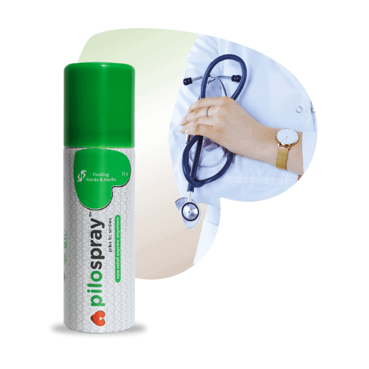 For the first time a spray for easy topical application in the affected anal region, for the treatment of Piles and Fissure - PiloSpray